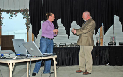 Anita Zweering presents PPA check to Jeff Gruber