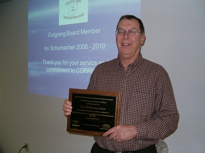 Irv Schumacher receives appreciation award