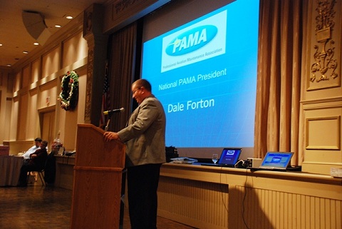 PAMA President Dale Forton speaks to group.